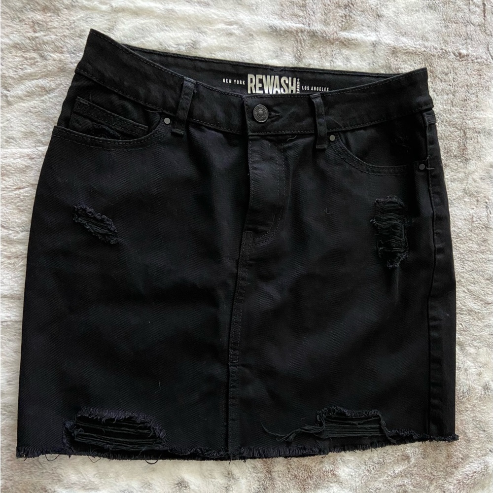 Rewash Black distressed skirt, size 5